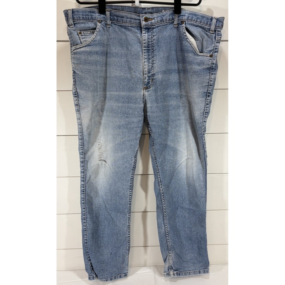 Comfort Action Sports Men's Denim Light Wash Jeans 44" X 30" Distressed